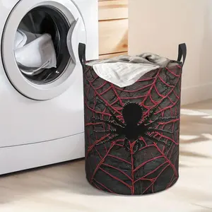 Spider Web Halloween Laundry Hamper  Portable Storage Hamper with Sturdy Handle， Oxford Cloth， Easy to Store and Collapsible Design， Laundry Baskets