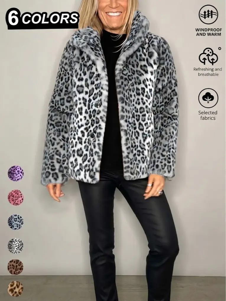 Clean Gent women’s leopard print design ultra-soft, warm, fashionable winter jacket; available in long and short styles. Autumn/Winter women’s windproof, insulated top suitable for everyday wear; new arrival for autumn.