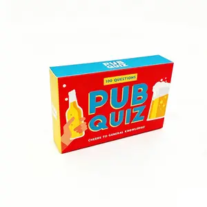 100 QUESTIONS PUB QUIZ CHEERS TO GENERAL KNOWLEDGE!Fun drinking card game，perfect for friends and family gathering, holiday party