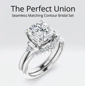 S925 Sterling Silver 8*8mm Cushion Cut Moissanite , GRA D-VVS1 Lab Diamond Bridal Engagement Wedding Jewelry engagement  queen