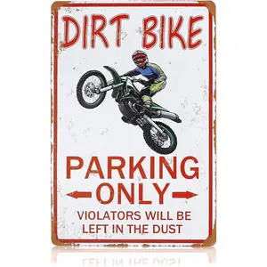 8x12 in Lightweight Waterproof Motor Motocross Dirt Bike Metal Wall Art Sign, Hanging Decoration for Boys' Room, Ideal Motorcycle Accessory Gift