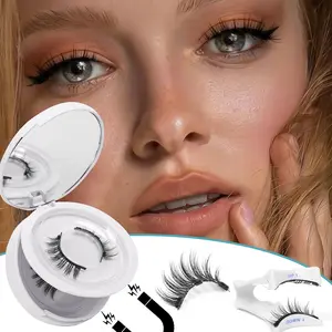2 Pairs Magnetic False Eyelashes No Glue Needed, Transparent Soft Stem, Natural Look, Easy Wear, Comfortable Reusable Strong Magnet