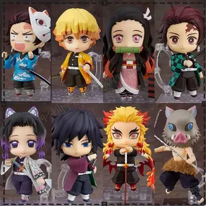 Demon Slayer Anime Series Action Figures Set - Tanjirou Nezuko Zenitsu Inosuke And Kyoujurou Collectible Dolls Gift