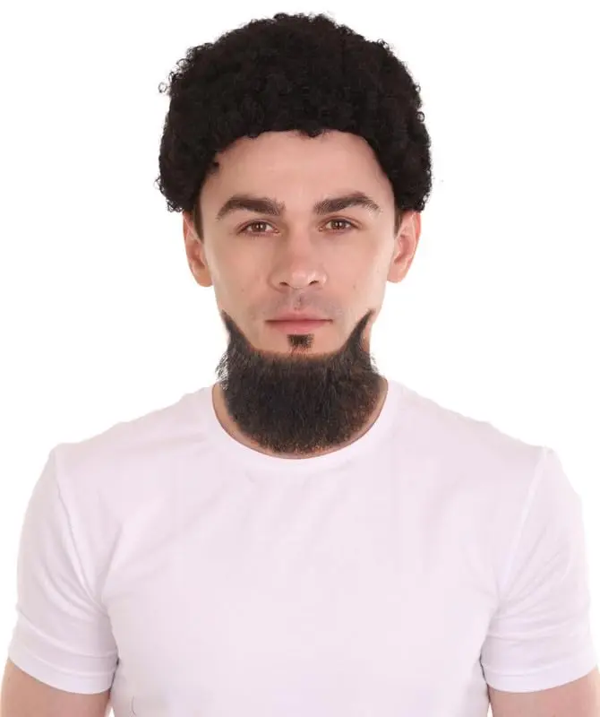 Men's Real Human Hair Goatee and Beard for Cosplay, Black