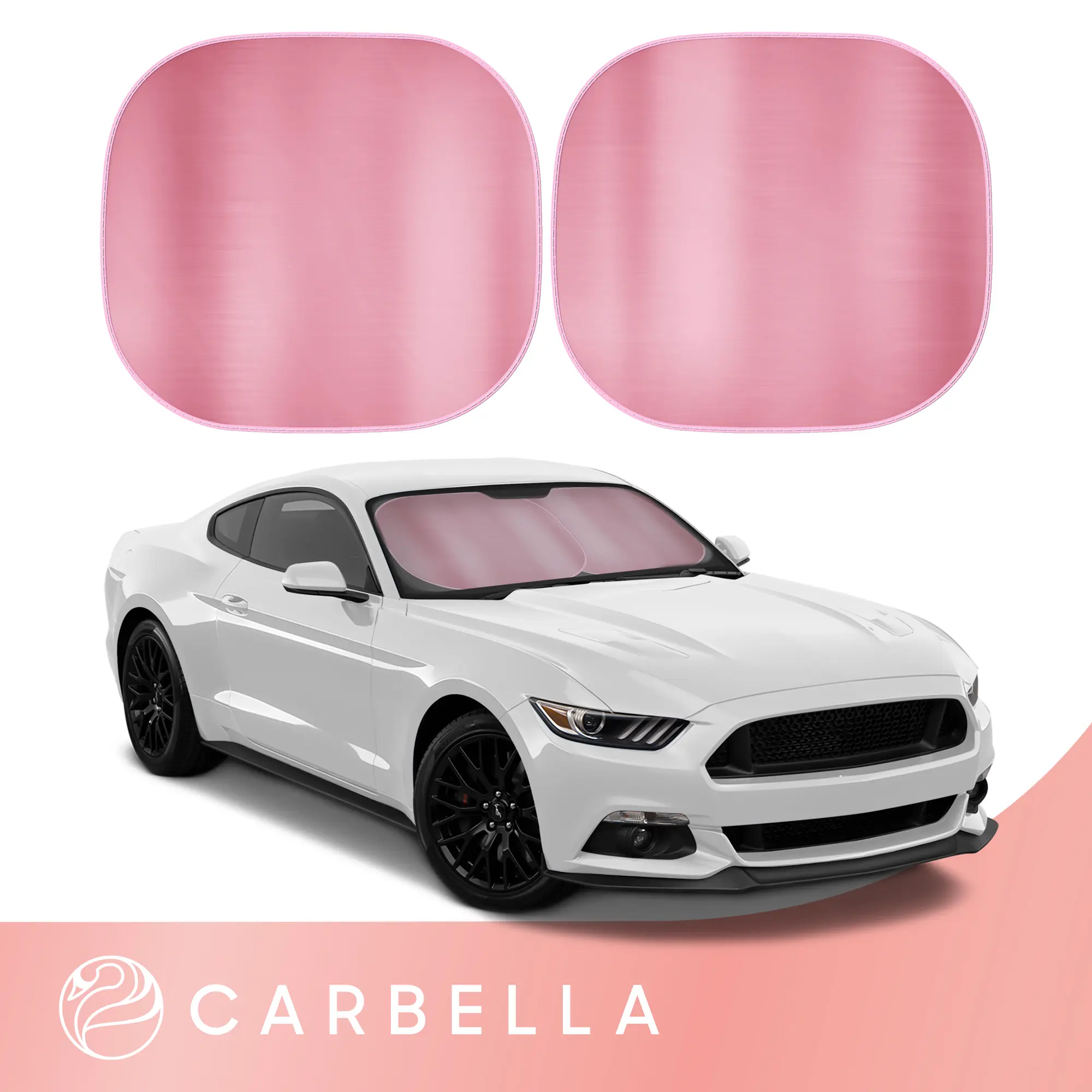 Pink Sunshade for Car 2PC Metallic Pop-Up Car Sun Shade Windshield - Metallic Pink Collapsible Auto Shade Universal Fit for Cars, 32x28.5 Inches