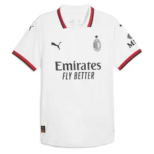 PUMA Mens Ac Milan Away Collared Short Sleeve Jersey Soccer Cleats  - White
