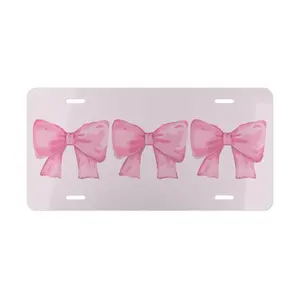 Pink License Plate, Bow License Plate, Front License Plate, Cute Car Accessories, Pink Bows, Coquette Aesthetic, Girly Decor, Vehicle Decor