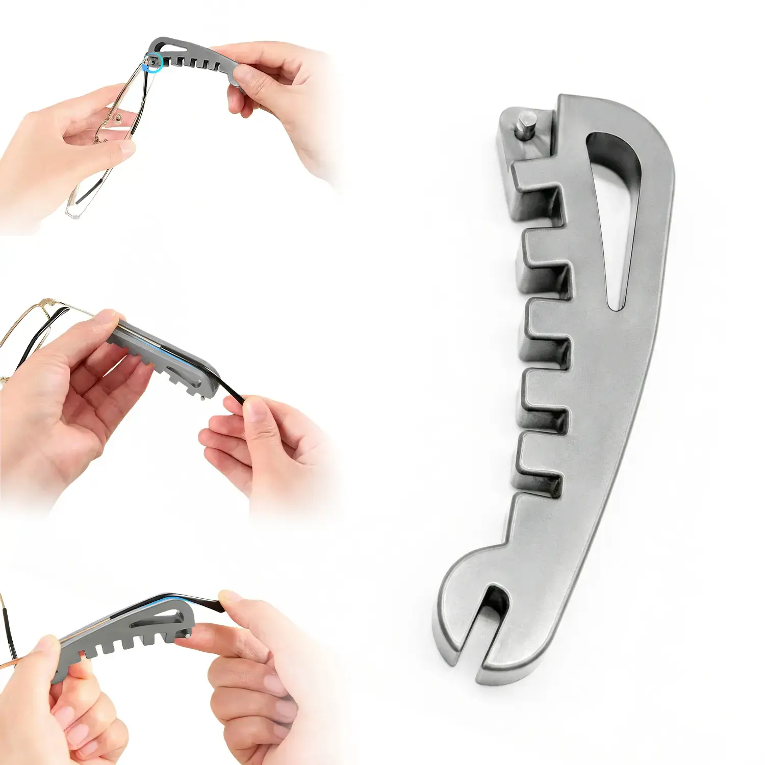 Eyeglass Curvature Adjuster & Frame Bender - 5-in-1 Professional Optician Tool, Eyewear Frame Fixing, Upgraded Pliersfor Temple Arms & Nose Pad Adjustment, DIYGlasses Repair Kit, Durable Multi-Tool for Precise