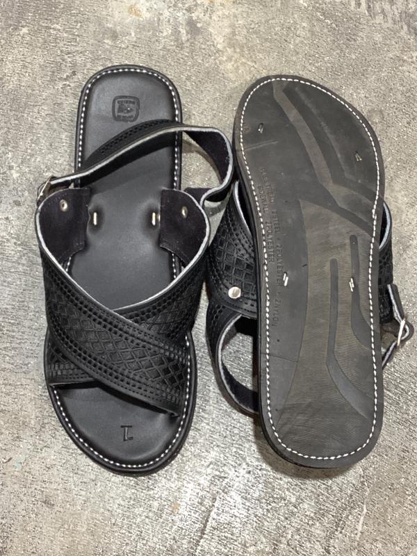 Mexican Huarache Embroidered Crossed Wide Straps Black