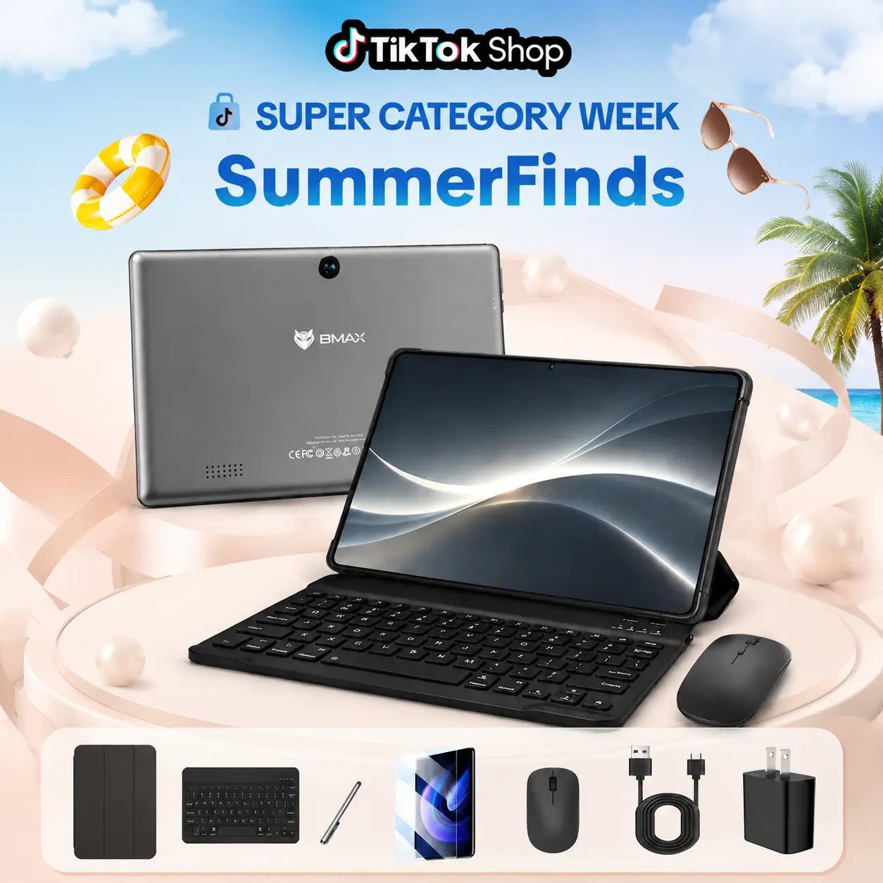 【Summer Wins】MAXPad 2026's 10.1 inch Smart AI new Tablet Android15 24(4+20)GB+128GB 6000mAh big battery,tablets bundle with Keyboard,Case ,mouse,USB-C Adapter,bluetooth,5GWIFI Entertainment,Dual camera,widevine l1,Streaming,Mother's Day gift for 2026 ho