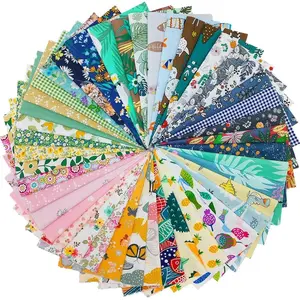 44pcs Cotton 9.8" x 9.8"(25cm x 25cm) Quilting Bundles, Pre-Cut Squares Sheets for Patchwork Sewing Quilting Crafting, No Repeat Patterns.