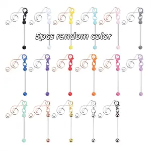 5pcs Note Design Beaded Keychain Set, DIY Detachable Keyring Accessories, Creative Design Bead Rod Kit, Unisex Keychain Making Supplies