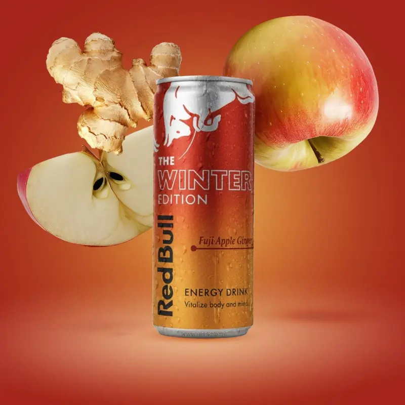 Red Bull 24 Pack Red New Bull Winter Edition Fuji Apple-Ginger 12