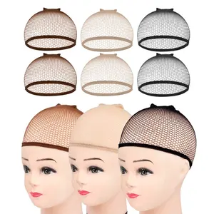 Mesh Wig Cap for Women Men, , 6 count Hair Net for Wig Closed End, Brown, Beige, Black