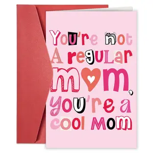 1PC Funny Cool Mom Mother's Day Card, Humorous Mothers Day Card for Friend Sister Mom, You're Not A Regular Mom, You're A Cool Mom