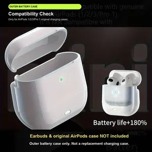 XDBN 1PC Outer Battery Case Cover for Wireless Earphone Charging Case, Portable Protective Power Shell, Case Cover Only