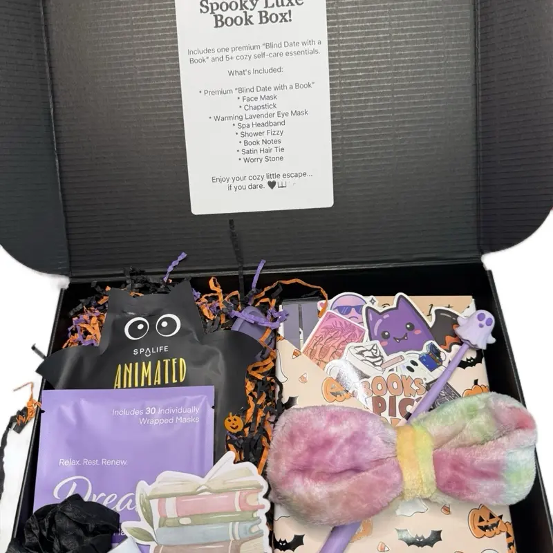 The Luxe Blind Date Book Box - Ultimate Cozy Experience Bundle, a Curated Literature Box with All-Inclusive Cozy Elements for Book Enthusiasts