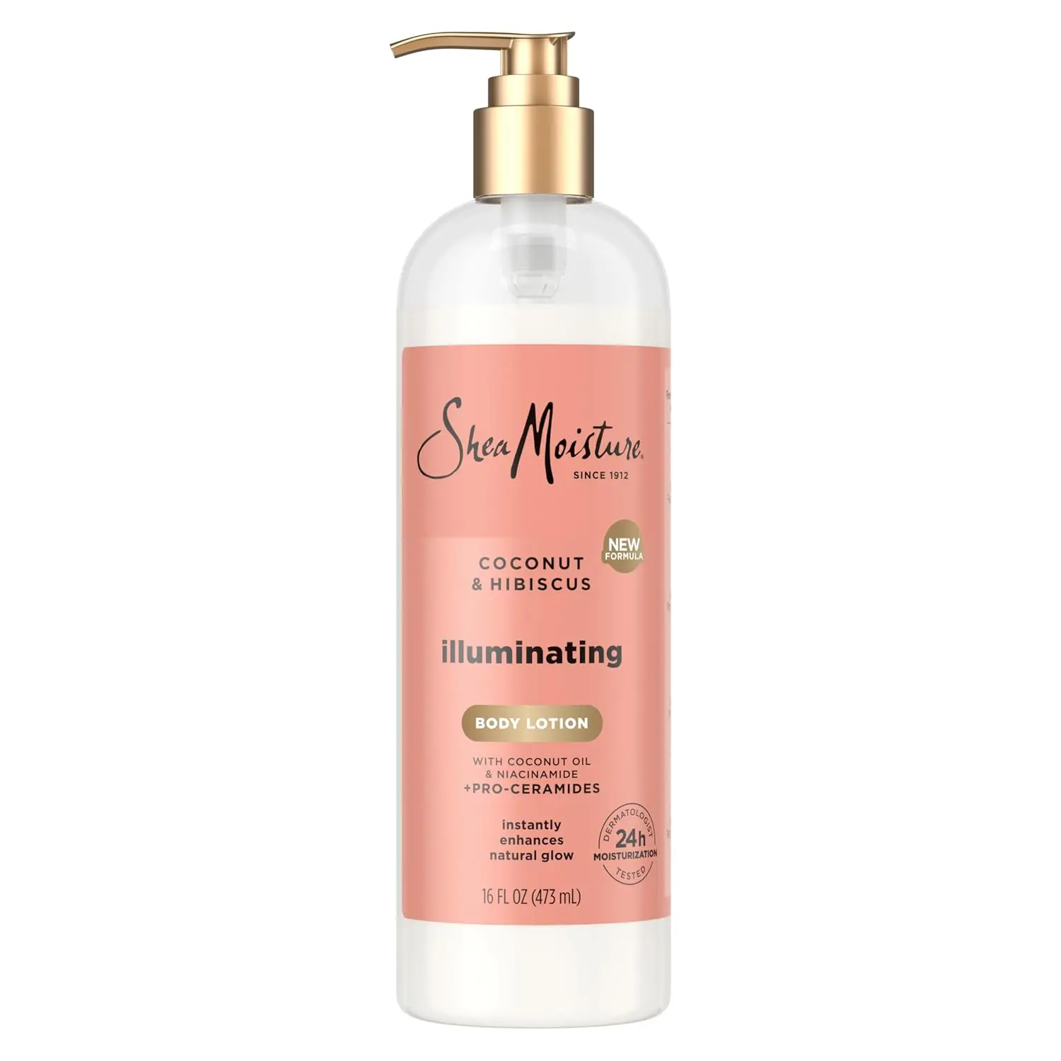 Shea Moisture Illuminating Body Lotion Coconut & Hibiscus 16oz | For dry, dull skin -unlock 24H hydration with our lightweight blend of Coconut Oil, Niacinamide and Pro- Ceramides