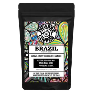 Brazil Medium Roast Coffee - Caramel, Natural, Altimeter: 1000-1500 Mesh, Origin: Mina, Berries, Natural Processing