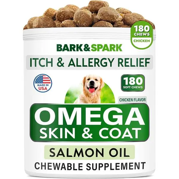 Omega 3 Fish Oil Omega 3 Fish Oil Dog Treats – Skin, Coat, Allergy & Joint Support with EPA & DHA (180 Chews, Salmon Oil) – Skin, Coat, Allergy & Joint Support with EPA & DHA (180 Chews, Salmon Oil)