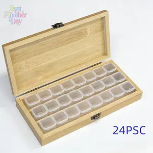 2026 NEW Wooden Mega Seed Storage Organizer with 24 Inner Seed Containers Box Boxes Case Room Wooden Multi-Grid Figure Storage Display Box Wooden Multi-Grid Figure Storage Display Box grid storage,box clear storage box,wooden box,necklace storage box