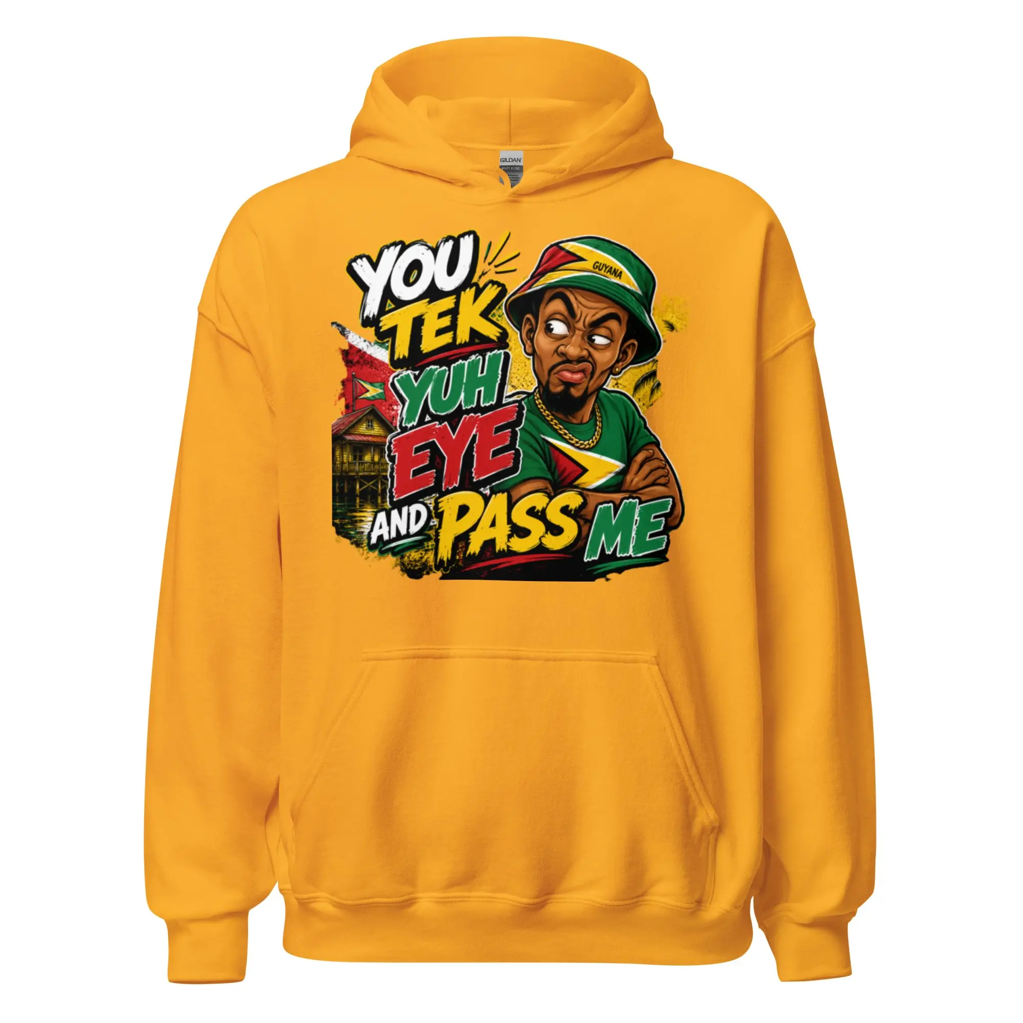 Men's "You Tek Yuh Eye and Pass ME!" Casual Athletic Hoodie - Spandex-Yarn Sweatshirt