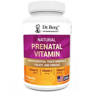 Natural Prenatal Vitamin with Folate and Omegas – 60 Capsules