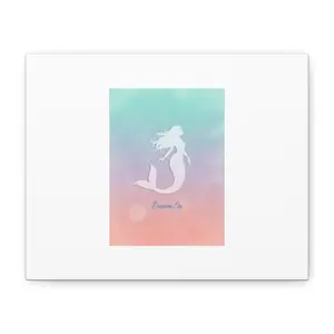 Pastel Ocean Gradient Mermaid Canvas | iridescent wash, dreamy ombre art