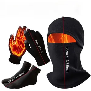 3-piece Warm Winter Set - Windproof and Warm Knitted Balakla Hat Cycling Warmth Shake Fleece Winter Windproof Face MaskGift