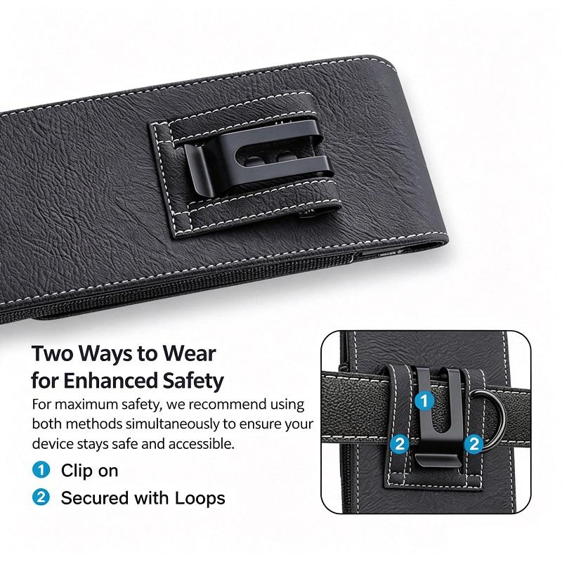 Yeomoo Men's Waist Phone Pouch with Card Slot, Magnetic Lock & Metal Belt Clip, Casual Daily Belt Bag for Large Smartphones, Ideal Gift for Father, Grandpa, Husband, Boyfriend, Practical Present for Blue‑Collar Workers for Job Site & Outdoor Work Yeomoo Men's Waist Phone Pouch with Card Slot, Magnetic Lock & Metal Belt Clip, Casual Daily Belt Bag for Large Smartphones, Ideal Gift for Father, Grandpa, Husband, Boyfriend, Practical Present for Blue‑Collar Workers for Job Site & Outdoor Work