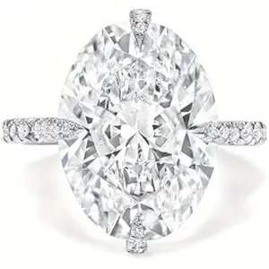 5CT Oval GRA Lab White Loose Moissanite Diamond Lady's Engagement Ring Handmade Wedding Set S925 Silver D-VVS Customize Gift queen