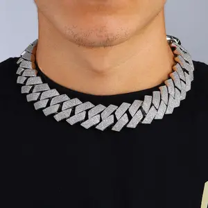 Hip Hop Jewelry Men Iced Out Chains Big Heavy 25mm Six Rows Cz Stone Cuban Link Chain High Quality Bling Necklace ﻿