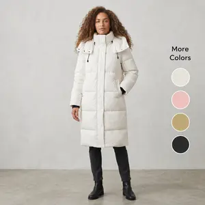 Korean-Style Loose Cotton-Padded Jacket for Women Long Hooded Over-Knee Winter Coat in Stock for 2025 Cozy & Stylish Outerwear
