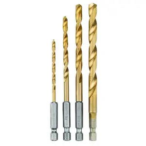 SpeedLoad+ Titanium 4-Piece Hex Shank Twist Drill Bit Set