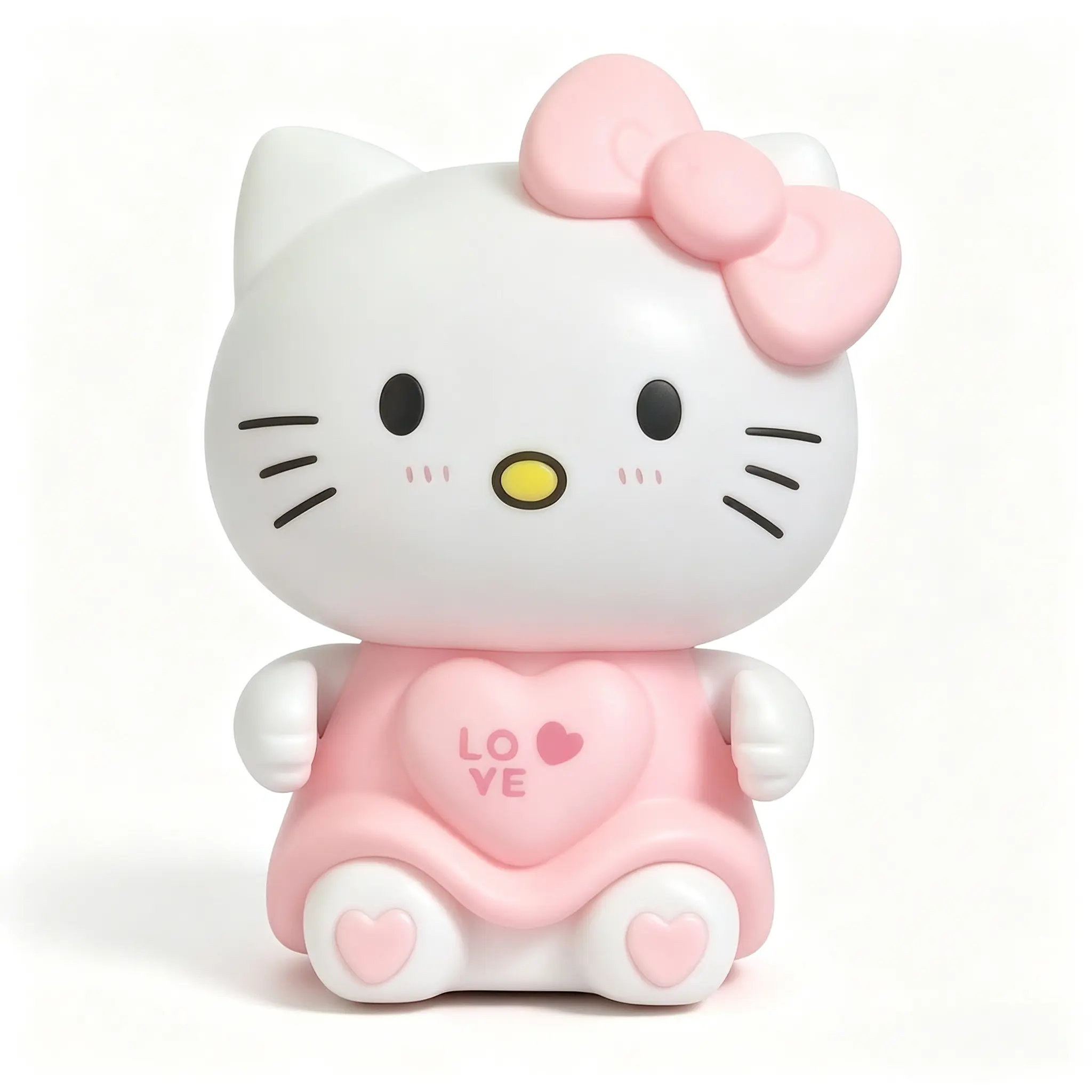 Sanrio Hello Kitty Glowing Heart‑Shaped Plush Toy, Cute Character Light‑Up Stuffed Doll for Bedroom Decor Birthday Party Gift