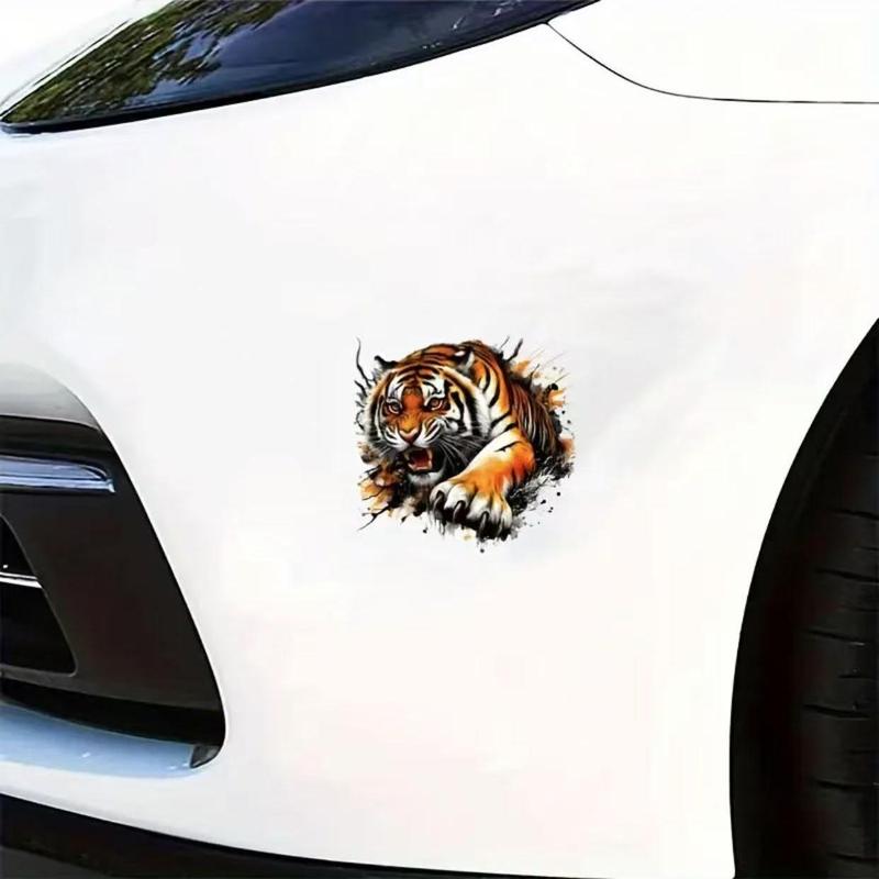 Tiger Pattern Car Sticker, Waterproof Car Decal, Vinyl Waterproof Decals, Universal Decoration Accessories for Car, Motorcycle, Laptop, Wall, Window & Bumper