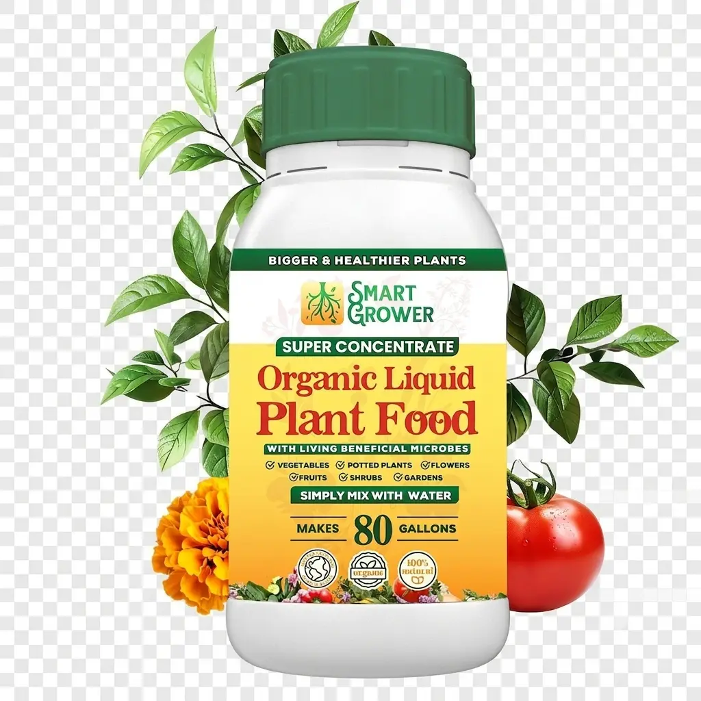 Organic Liquid Plant Food for Indoor House Plants, Gardens, Fertlizer w/Beneficial Microbes, Natural Fast-Acting, Garden, Outdoor, Vegan, Super Concentrate, Makes 80 gallons Flower Fertilizer