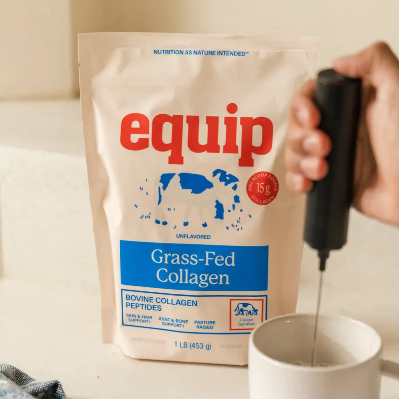 Equip Foods Grass-Fed Bovine Collagen Peptide Powder Collagen Supplement - 15g/Serving, Pesticide-Free, Hormone-Free, Pasture-Raised for Adults, Skin Care, Selfcare, Body Health, Daily Supplemental Nutrition Support