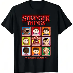Stranger Things Season 5 Retro Video Game Character Select T-Shirt graphic tee