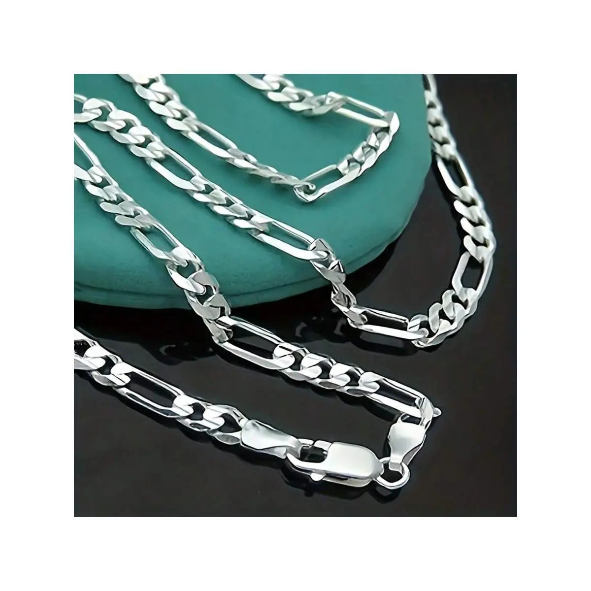 1Pc 4MM Plated 925 Stering Silver Figaro Necklace Men Women Long Punk Hip Hop Jewelry 16-30inches Daily Wear Or 2025 Year Gifts Cuban Link Chain chains initialnecklace chains for men cross necklace name necklace vintage jewelry