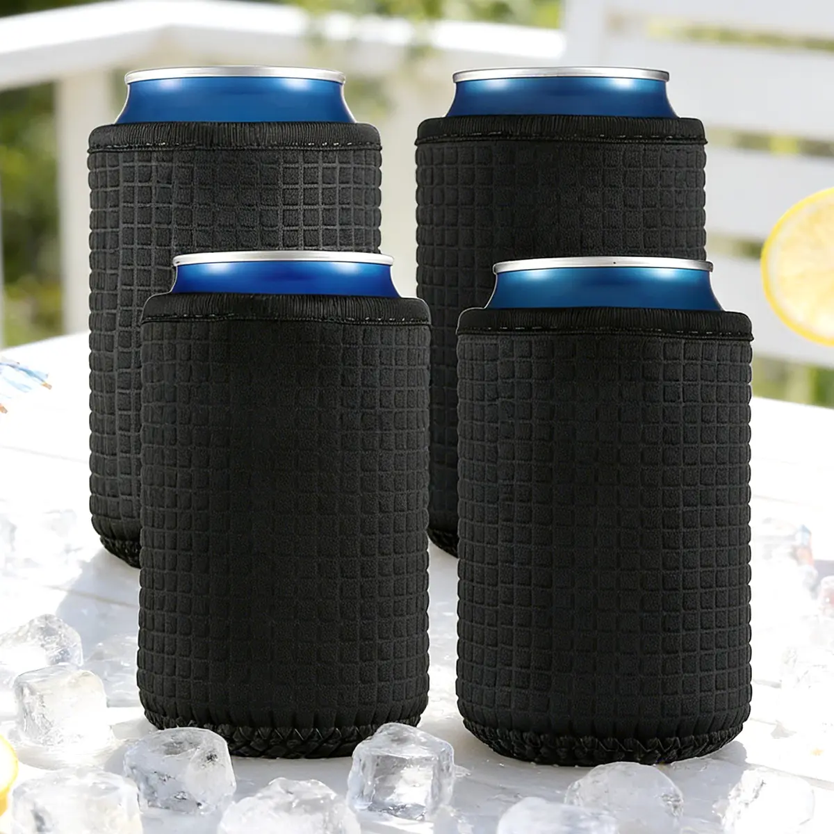 4 Pack 300ml/10oz Beer Bottle Insulator Sleeves, Insulated Reusable Travel Cup Covers for Cans and Bottles, Drink Cooler Sleeve Set, Drinkware