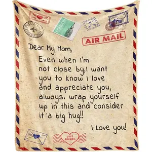 Gifts for Mom Happy Birthday Gifts for Mom from Daughter Son Christmas Thanksgiving Valentines Day to My Mom Blanket Gifts for Her Love Letter Soft
