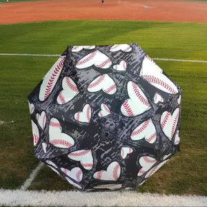 Baseball Hearts Print Umbrella