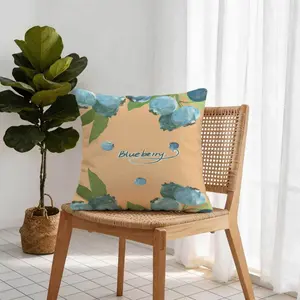 Blueberry Pattern Pillowcase and Plush Cushion, Home Decor Soft Silk Cotton, Perfect for Sofa and Bedside, Ideal Moving and Holiday Gift