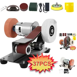 3-in-1 Mini Belt Sander 107PCS Kit - 7-Speed Knife Making Tool & Polisher for Wood/Metal/DIY Crafts