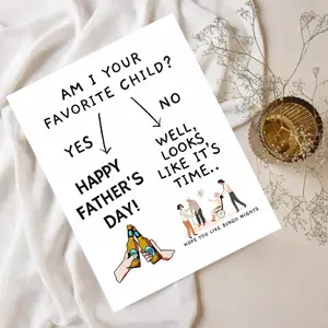 Am I Your Favorite Child?, Funny Father's Day Card, Nursing Home Humor, Sibling Rivalry Card for Dad, Handmade Funny Card for Dad