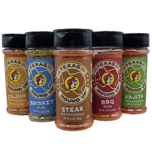 Buc-ee's BBQ Seasoning Spice Bundle- 5 Flavor Pack Steak, Brisket, Cajun, BBQ and Fajita Rubs and Seasonings