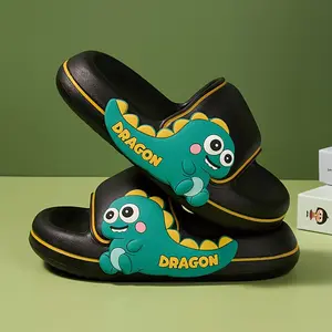 Adorable Cartoon Casual Boys and Girls, Dinosaur Home Indoor Non-Wear-Resistant EVA Clogs Suitable All Seasons