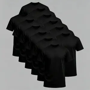 12-piece set, the more you buy, the lower the price. Stock up! Black crew neck T-shirt, short sleeves, comfortable and well-fitting inner shirt, basic T-shirt, cotton-blend basic T-shirt, easy to care for and durable top for men and women, outdoor recreat