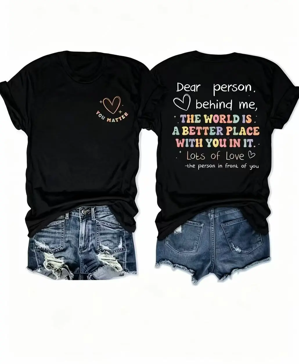 European and American Fashion Front and Back Floral Women's T-Shirt